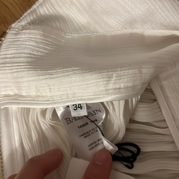 NWT Balmain silk halter backless white maxi dress - Picture 10 of 13